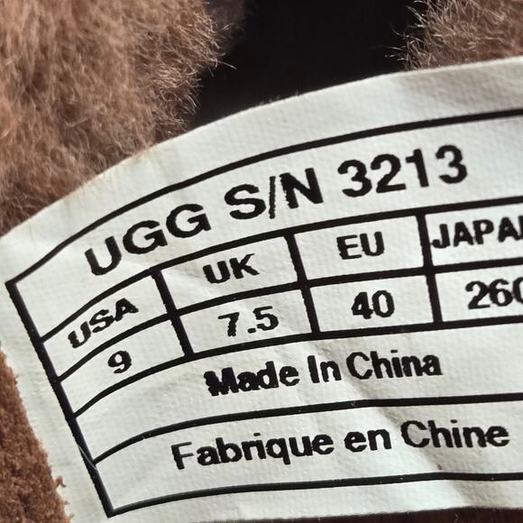 UGG 3213 Sofia Lace-up Cinnamon Brown Suede Sheepskin Chunky Heeled Boot Sz 9 - Picture 10 of 13